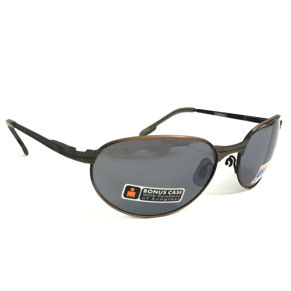 Foster Grant Sunglasses IRONMAN TL5-881 Gunmetal Gold Oval Frames w/ Gray Lenses